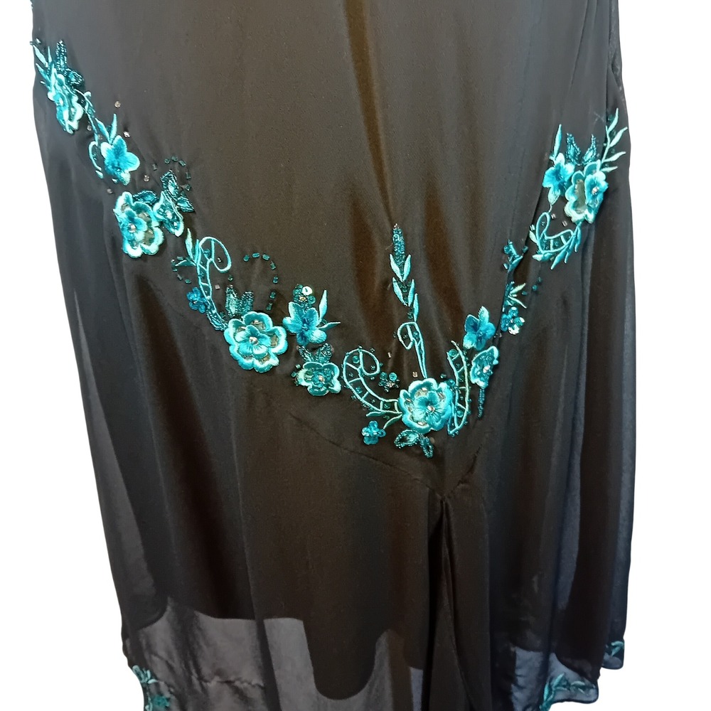 Vintage 90s R&M Richards Plus Size Cocktail Dress Formal Floral Embroidered 22W - Picture 9 of 16